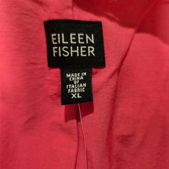 Eileen Fisher Spring Jacket Raincoat Snap Front Weather Resistant Pink Sz XL NWT - Picture 9 of 10